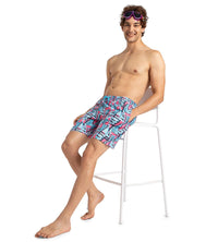 Men's Recycled Polyster Essential Printed Leisure Watershorts - Fandango Pink & Pure Blue