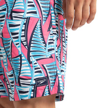 Men's Recycled Polyster Essential Printed Leisure Watershorts - Fandango Pink & Pure Blue