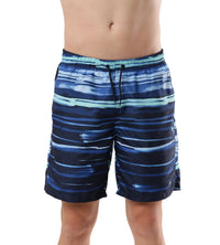 Men's Digital Print Leisure' Watershorts - Pure Blue  &  Zaffre Blue_1