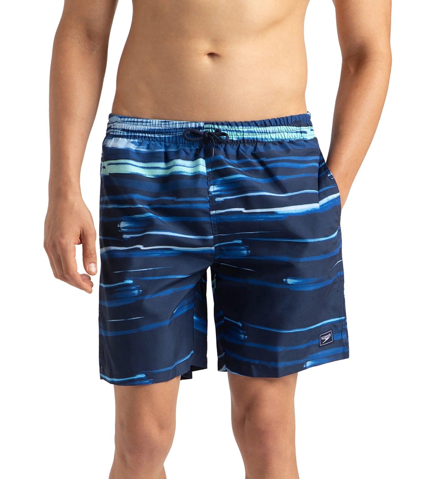 Men's Recycled Polyster Printed Leisure Watershorts - Pure Blue & Zaffre Blue