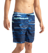 Men's Recycled Polyster Printed Leisure Watershorts - Pure Blue & Zaffre Blue