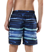 Men's Digital Print Leisure' Watershorts - Pure Blue  &  Zaffre Blue_4