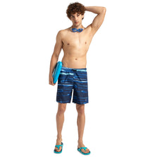 Men's Recycled Polyster Printed Leisure Watershorts - Pure Blue & Zaffre Blue