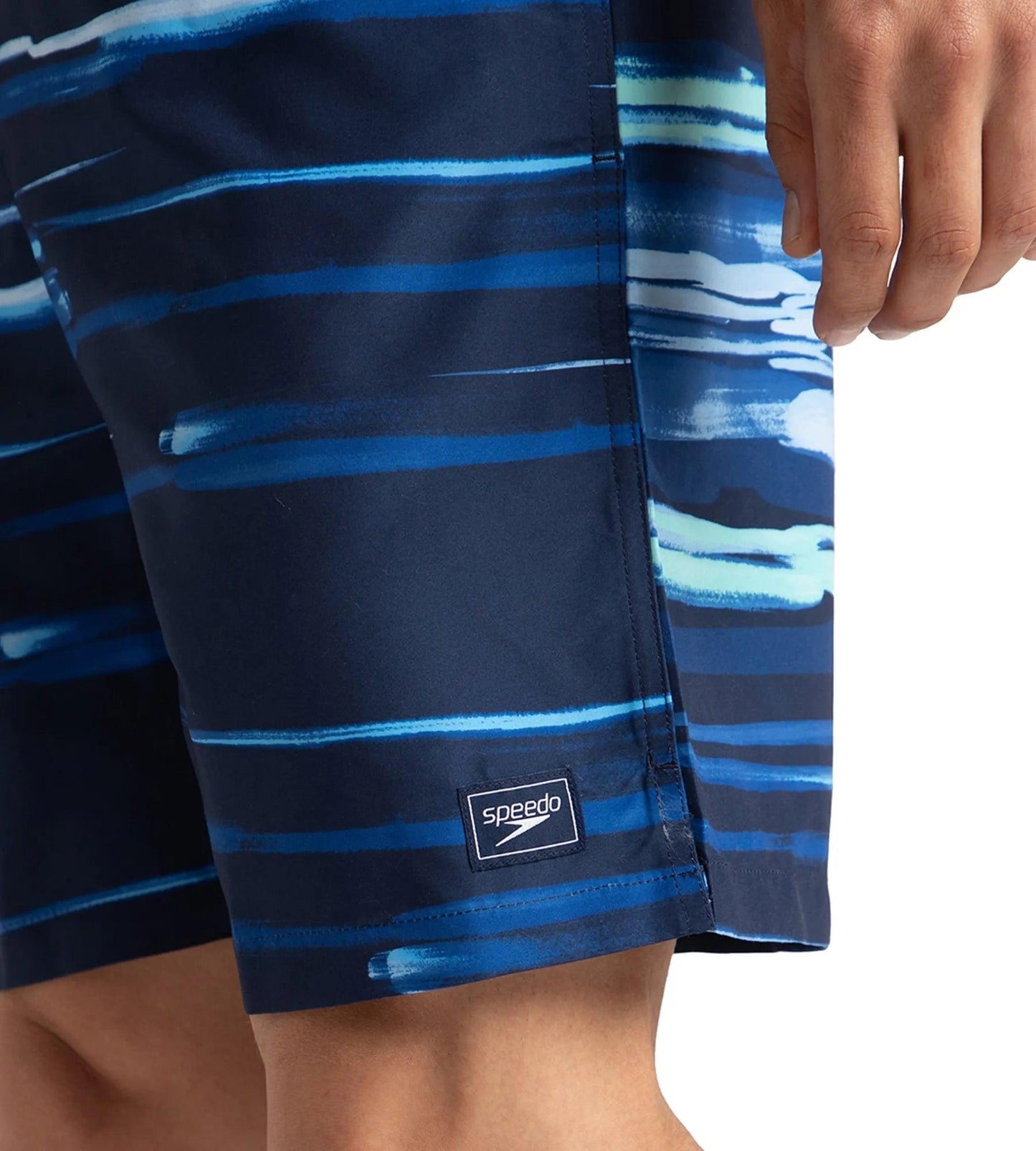 Men's Recycled Polyster Printed Leisure Watershorts - Pure Blue & Zaffre Blue