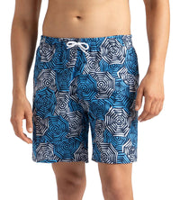 Men's Recycled Polyster Essential Printed Leisure Watershorts - Pure Blue & Tranquil Blue