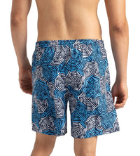 Men's Recycled Polyster Essential Printed Leisure Watershorts - Pure Blue & Tranquil Blue