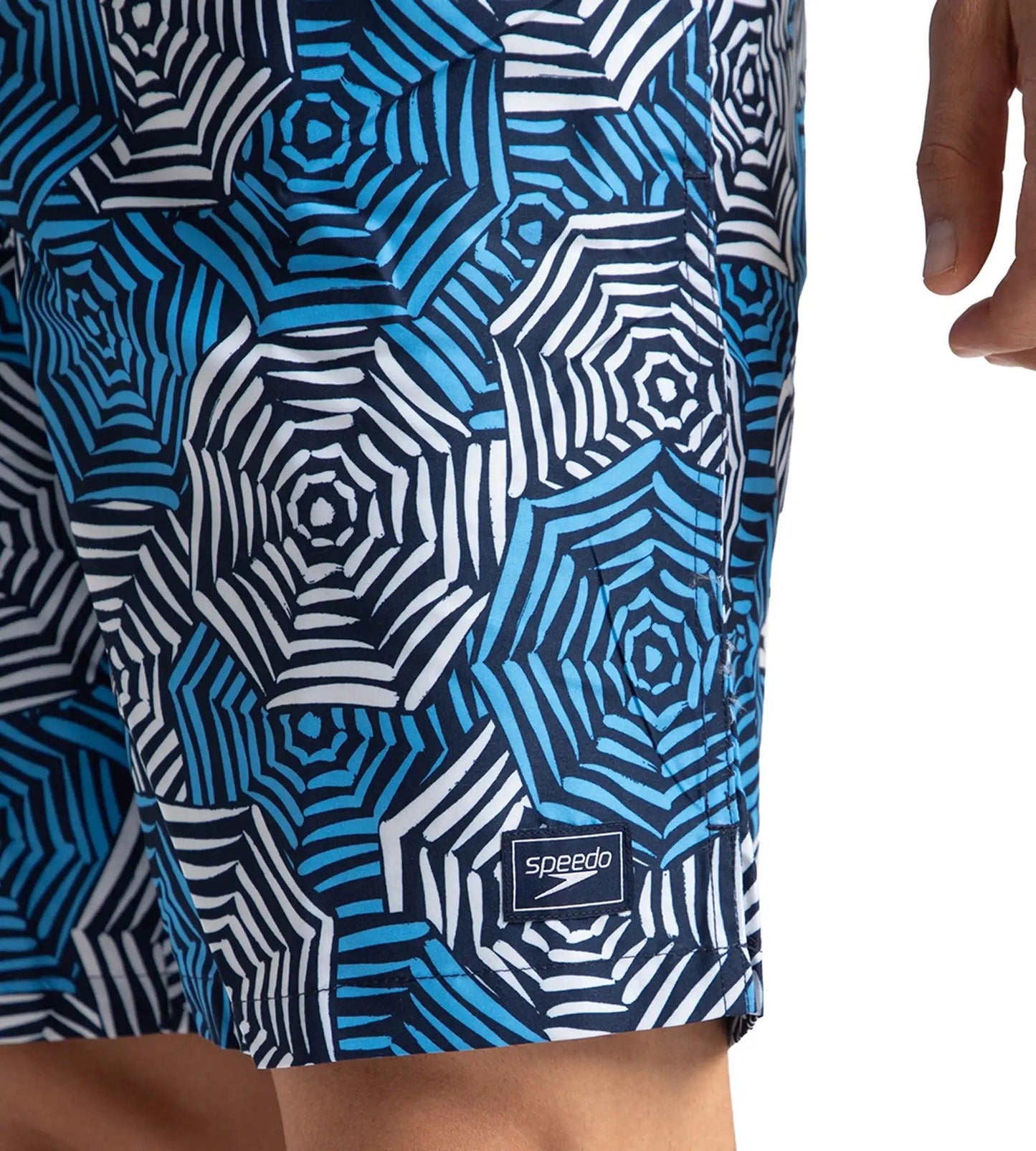 Men's Recycled Polyster Essential Printed Leisure Watershorts - Pure Blue & Tranquil Blue