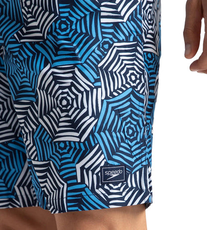 Men's Recycled Polyster Essential Printed Leisure Watershorts - Pure Blue & Tranquil Blue