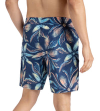 Men's Recycled Polyster Printed Leisure Watershorts - Pure Blue & Cerulean Blue