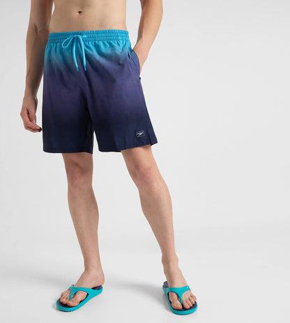 Men's 4 Way Flex Essential Printed Watershorts With Side Pockets - Peacoat, Hapuna Blue & Picton Blue