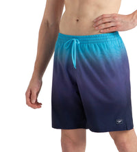 Men's 4 Way Flex Essential Printed Watershorts With Side Pockets - Peacoat, Hapuna Blue & Picton Blue