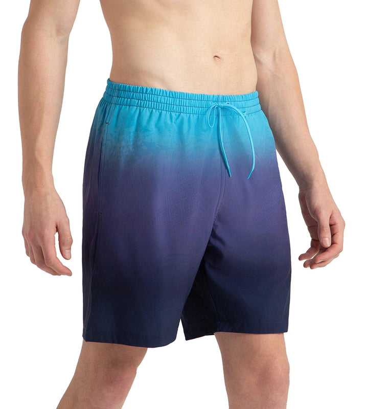 Men's 4 Way Flex Essential Printed Watershorts With Side Pockets - Peacoat, Hapuna Blue & Picton Blue