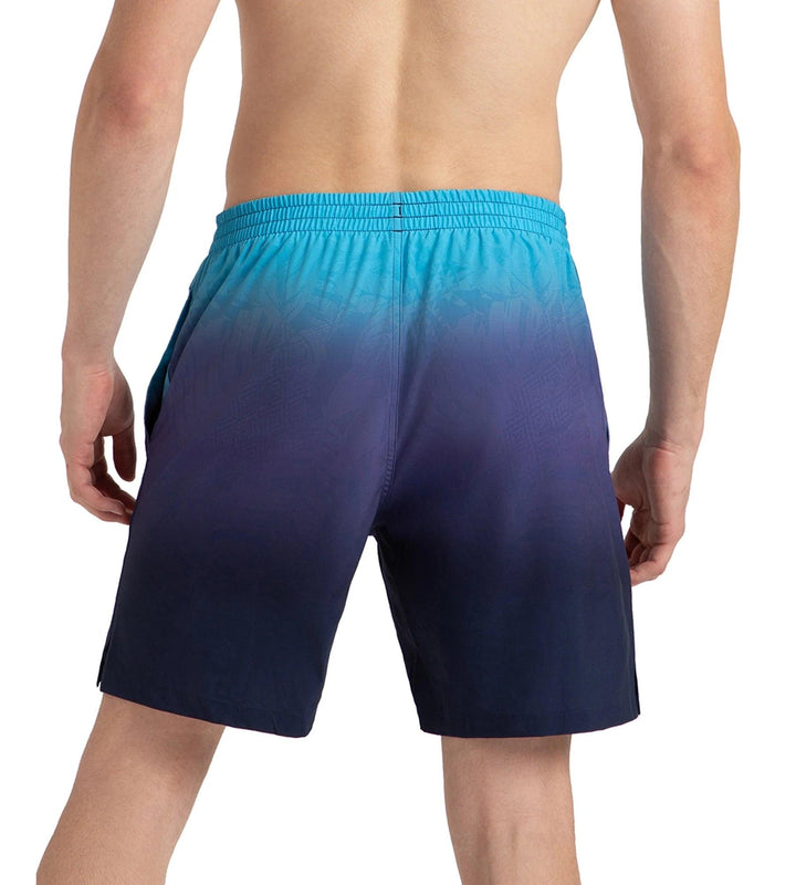 Men's 4 Way Flex Essential Printed Watershorts With Side Pockets - Peacoat, Hapuna Blue & Picton Blue