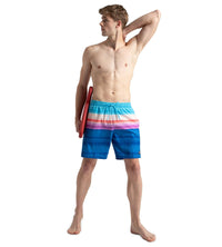 Men's 4 Way Flex Essential Printed Watershorts With Side Pockets - Turkish Sea, Picton Blue & Neon Violet