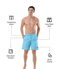 Men's Recycled Nylon Essential Watershorts - Picton Blue & True Navy