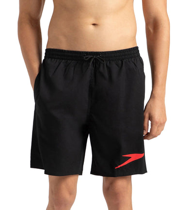 Men's Xpress Lite Essential Placement Printed Watershorts - Black & Fed Red