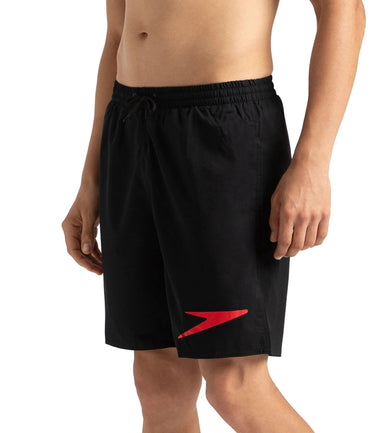 Men's Xpress Lite Essential Placement Printed Watershorts - Black & Fed Red