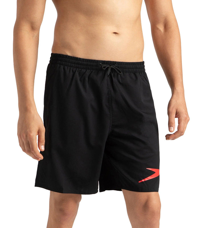 Men's Xpress Lite Essential Placement Printed Watershorts - Black & Fed Red