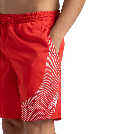 Men's Xpress Lite Essential Medley Logo Printed Watershorts - Watermelon & White