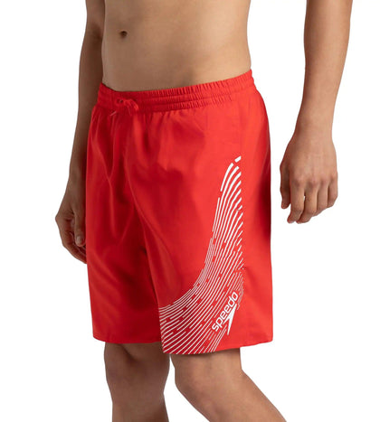 Men's Xpress Lite Essential Medley Logo Printed Watershorts - Watermelon & White