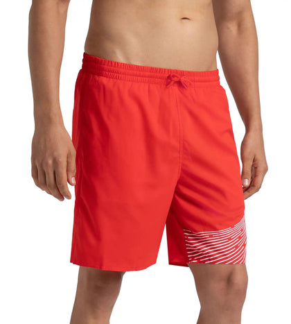 Men's Xpress Lite Essential Medley Logo Printed Watershorts - Watermelon & White