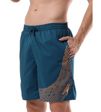 Men's Essential Medley Logo Printed Watershorts - Darkteal  &  Sweet Apricot_2