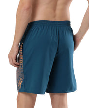 Men's Essential Medley Logo Printed Watershorts - Darkteal  &  Sweet Apricot_4