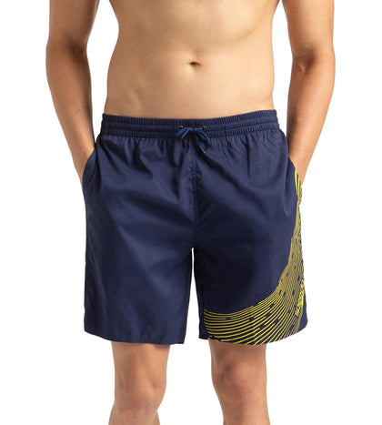 Men's Xpress Lite Essential Medley Logo Printed Watershorts - Navy & Bitter Lime