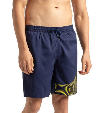 Men's Xpress Lite Essential Medley Logo Printed Watershorts - Navy & Bitter Lime