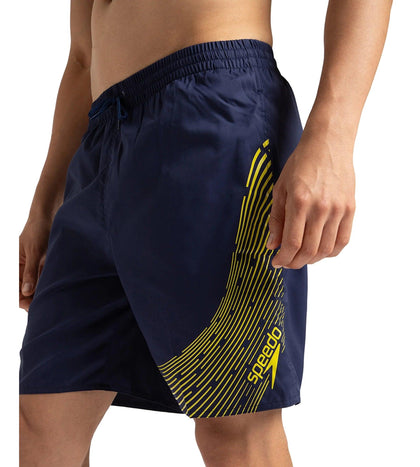 Men's Xpress Lite Essential Medley Logo Printed Watershorts - Navy & Bitter Lime