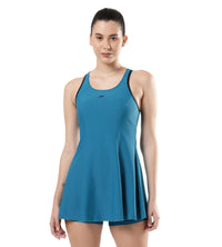 Women's Endurance Racerback Swimdress With Boyleg - Nordic Teal  &  True Navy_1