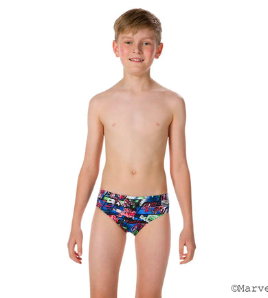 Boy's Marvel Avengers Allover Brief - Black  &  Neon Blue_3