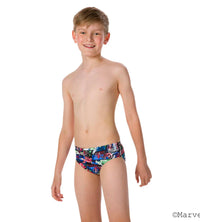 Boy's Marvel Avengers Allover Brief - Black  &  Neon Blue_2