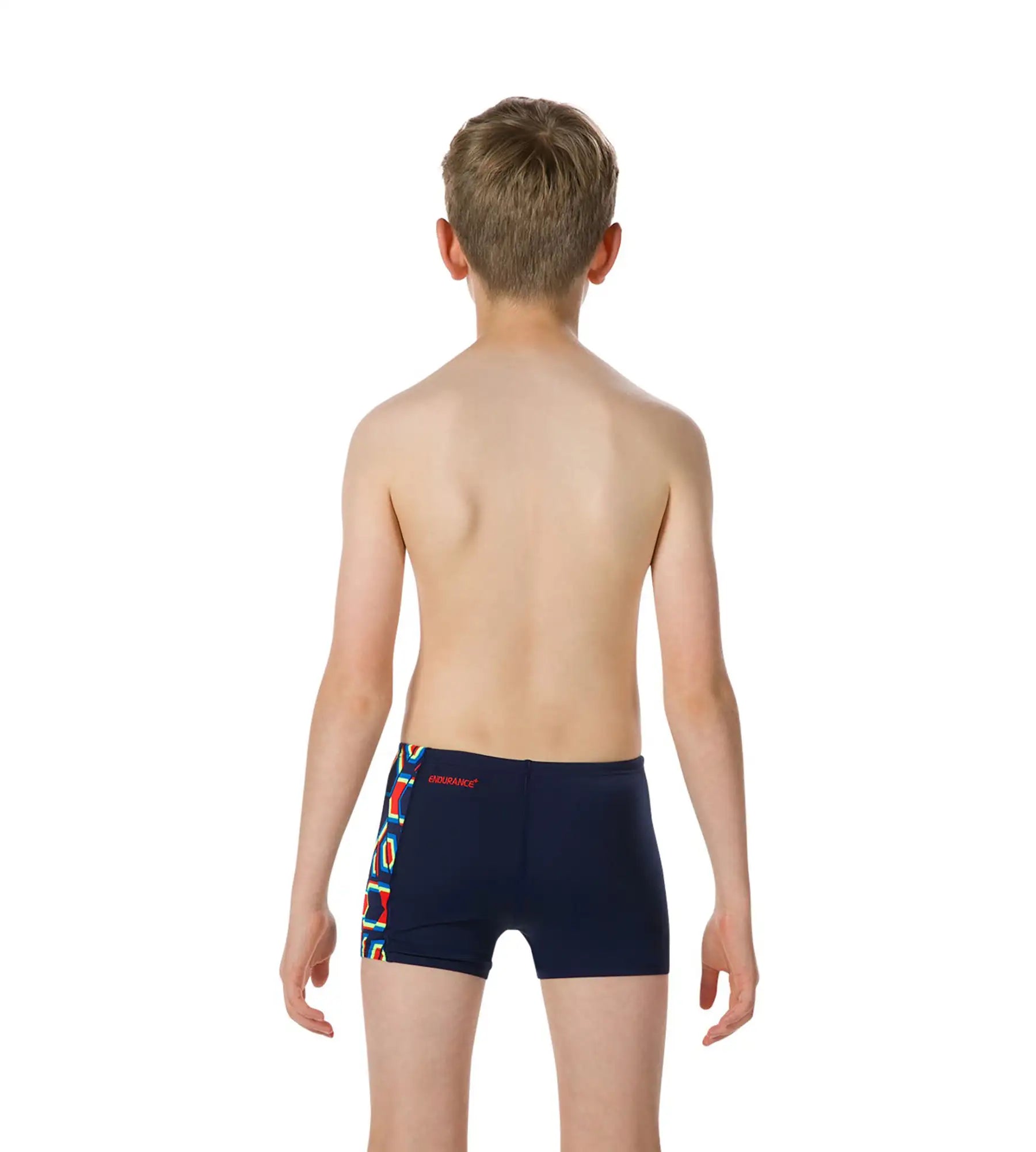 Boy's Endurance Allover Panel Aquashort - Navy  &  Pure Orange_4