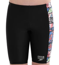 Boy's Marvel Avengers Panel Jammer - Black  &  Neon Blue_6