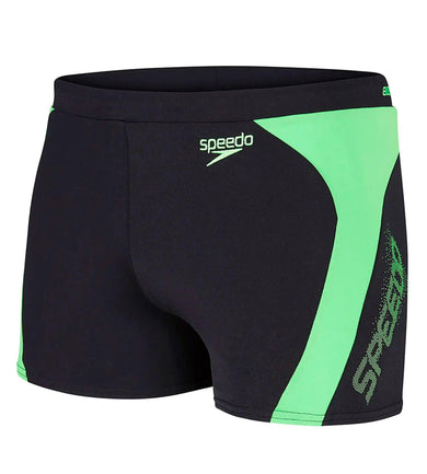 Men's Endurance Logo Graphic Splice Aquashort - Black & Fluo Green_5