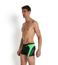 Men's Endurance Logo Graphic Splice Aquashort - Black & Fluo Green_2