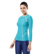 Women's Endurance Solid Long Sleeve Suntop - Aquarium  &  White_2