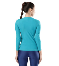 Women's Endurance Solid Long Sleeve Suntop - Aquarium  &  White_4