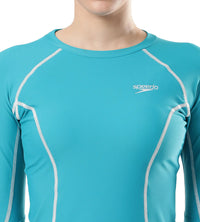 Women's Endurance Solid Long Sleeve Suntop - Aquarium  &  White_6