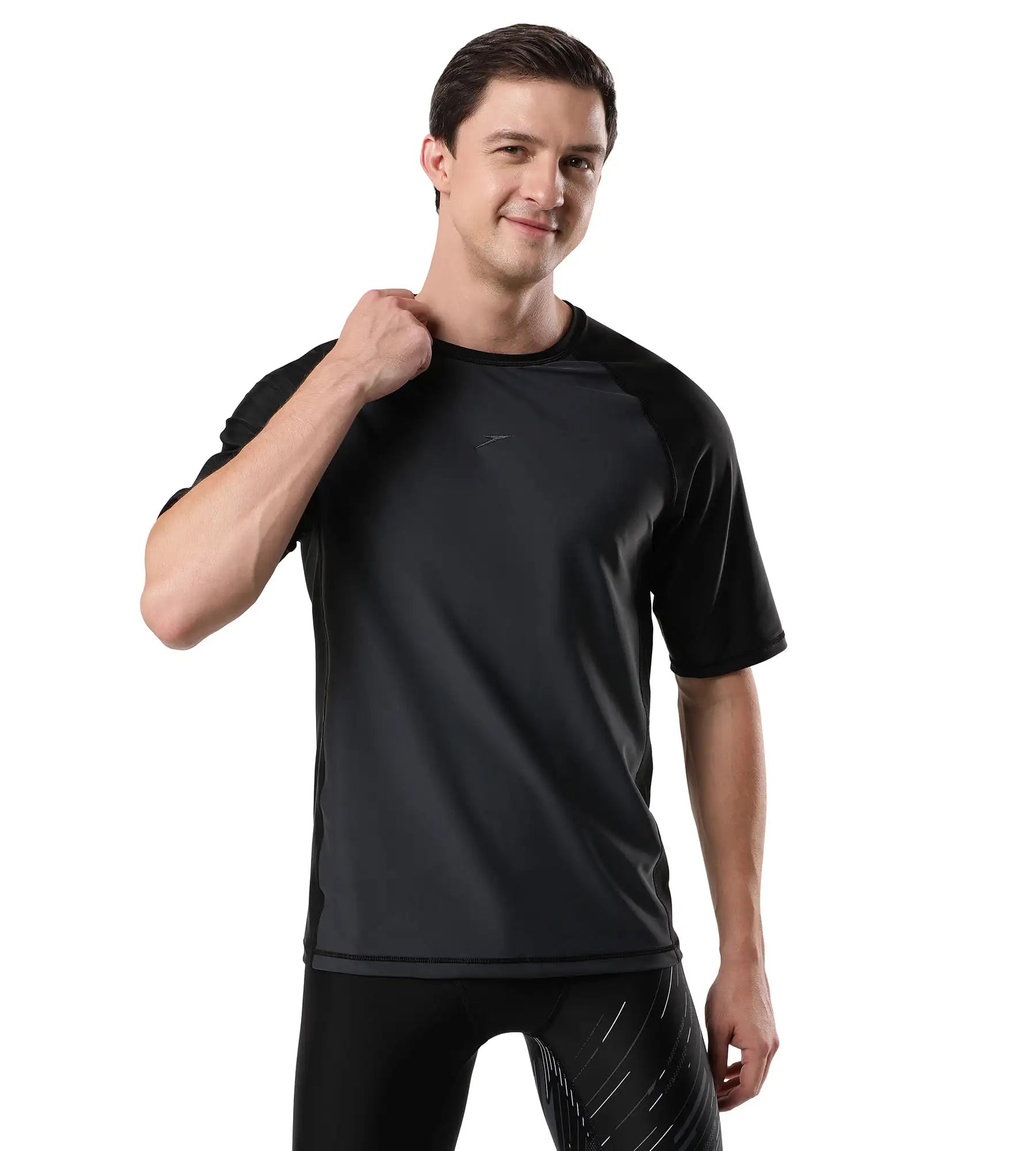 Men Short Sleeve Swimsuit UV Protection Swimming Tops Quick Dry