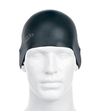 Unisex Adult Moulded Silicone Swim Cap - Black_2