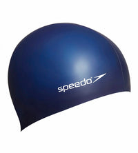 Unisex Adult Flat Silicone Swim Cap - Navy_1