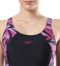 Women's Hyperboom Splice Racerback One Piece Swimwear - True Navy  &  Berry_6