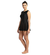 Women's Endurance Closed Back Swimdress With Boyleg - Black & Dapple Grey_2