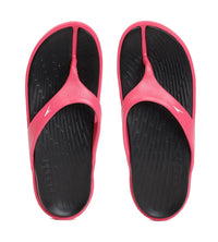 Women's Dual Colour Flip Flops - Black & Raspberry Fill_1