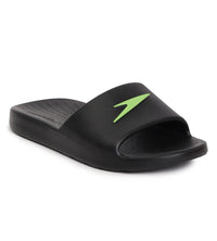 Unisex Junior's Single Colour Slides - Black & Atomic Lime_3