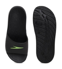 Unisex Junior's Single Colour Slides - Black & Atomic Lime_7