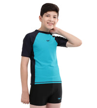 Boy's Endurance Short Sleeve Suntop - Aquarium  &  True Navy_3